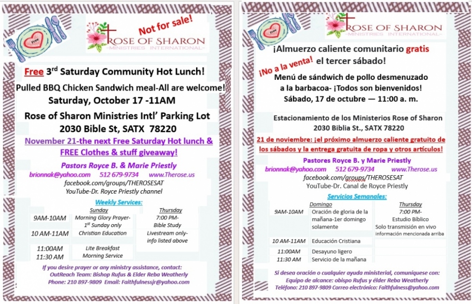 Free 3rd Sat Community Hot Lunch!